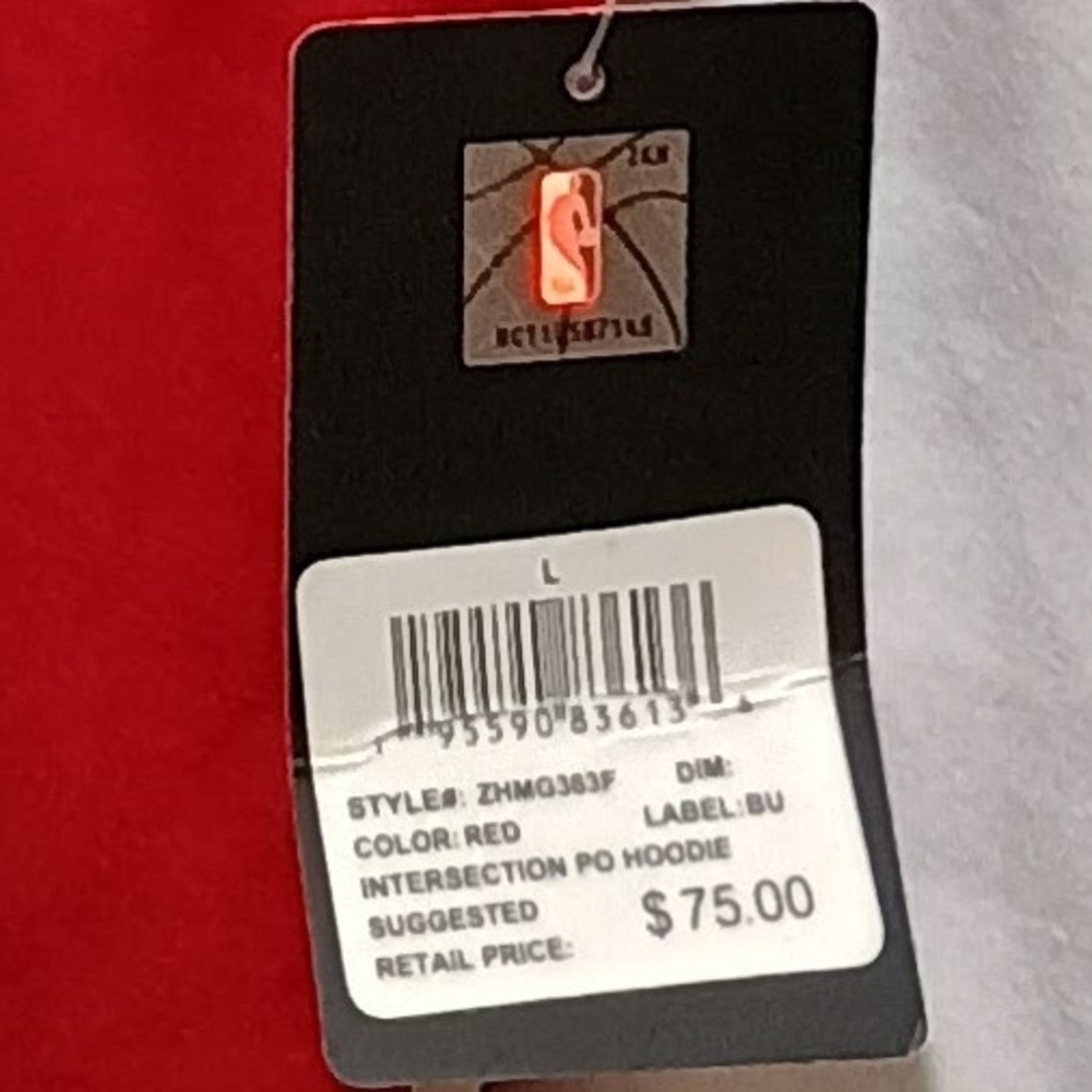 NBA Tri-Color Hoodie - Red, Black, White NWT - Picture 2 of 2